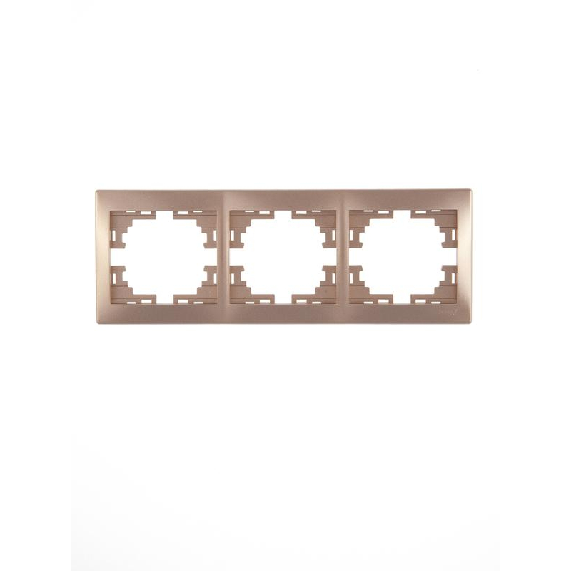 Рамка 3-м Мира горизонт. свет. корич. LEZARD 701-3100-148