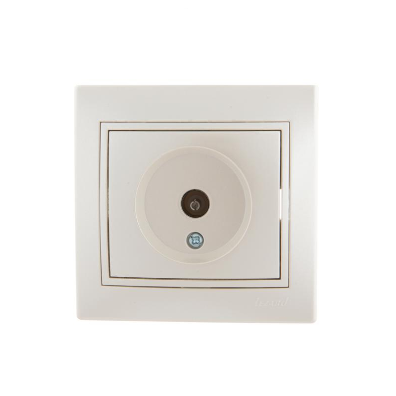 Розетка проходная TV СП Мира 16А IP20 со вставкой жемчуж./бел. перламутр. LEZARD 701-3030-129