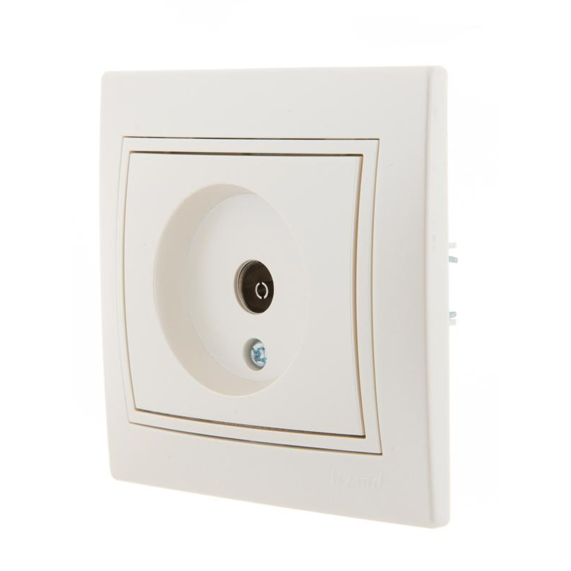 Розетка проходная TV СП Мира 16А IP20 со вставкой жемчуж./бел. перламутр. LEZARD 701-3030-129