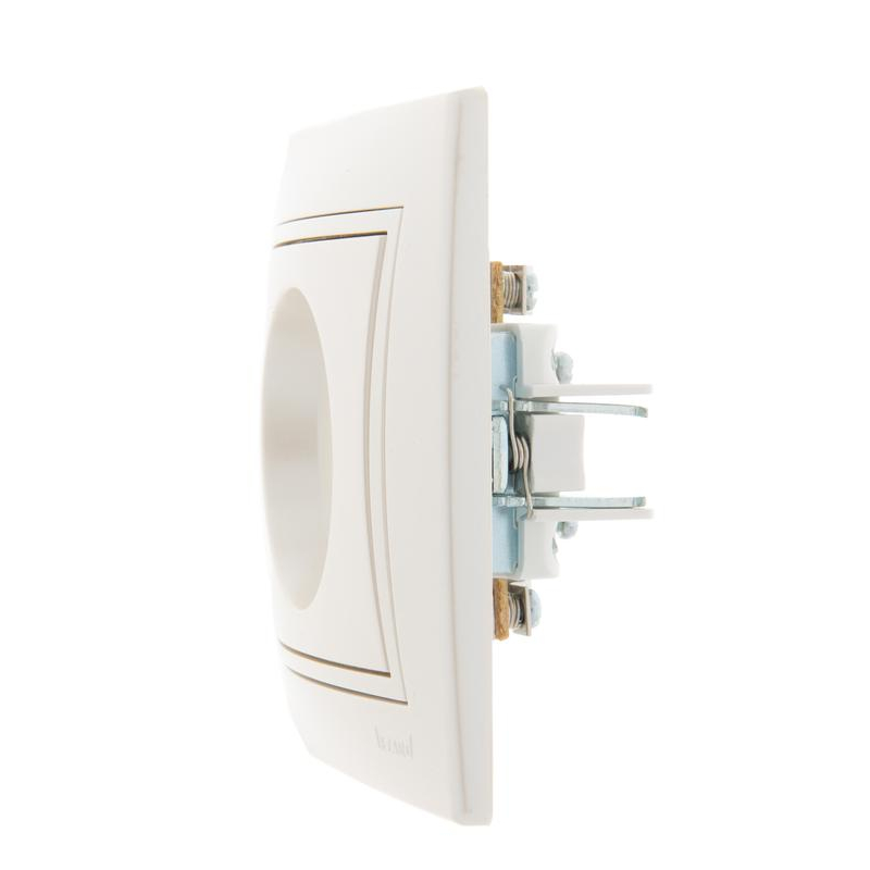 Розетка проходная TV СП Мира 16А IP20 со вставкой жемчуж./бел. перламутр. LEZARD 701-3030-129