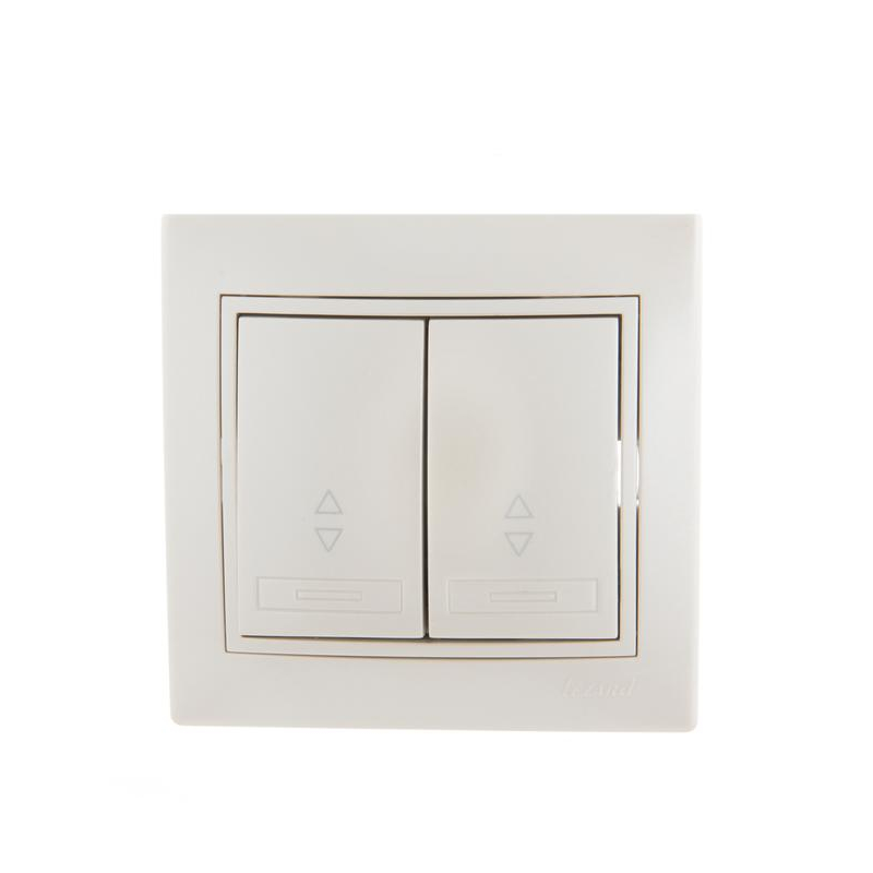 Выключатель проходной 2-кл. СП Мира 10А со вставкой жемчуж./бел. перламутр. LEZARD 701-3030-106