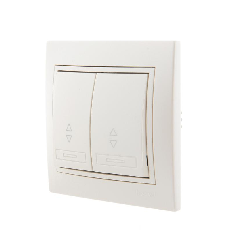 Выключатель проходной 2-кл. СП Мира 10А со вставкой жемчуж./бел. перламутр. LEZARD 701-3030-106