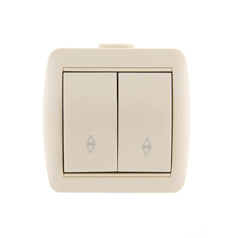 Выключатель проходной 2-кл. ОП Ната 10А крем. LEZARD 710-0300-106
