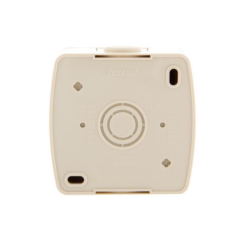 Выключатель проходной 2-кл. ОП Ната 10А крем. LEZARD 710-0300-106