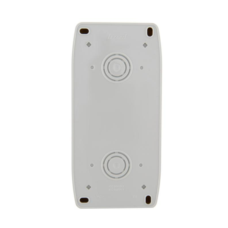 Блок ОП Ната IP20 верт. бел. (2-кл. выкл. + розетка евро с заземл. с крыш.) LEZARD 710-0200-173