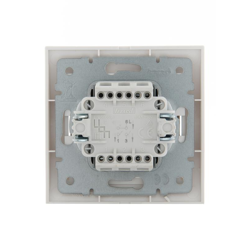 Выключатель 2-кл. СП Дери 10А бел. LEZARD 702-0202-101