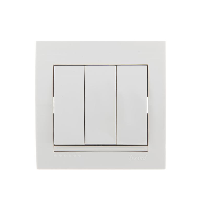 Выключатель 3-кл. СП Дери 10А бел. LEZARD 702-0202-109