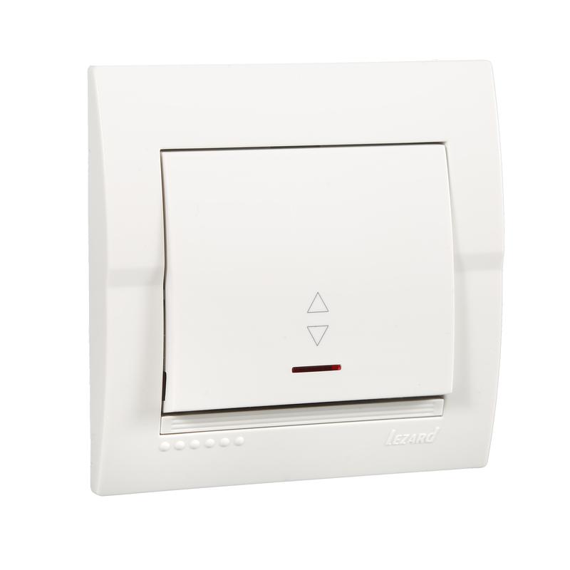 Выключатель проходной 1-кл. СП Дери 10А с подсветкой бел. LEZARD 702-0202-114