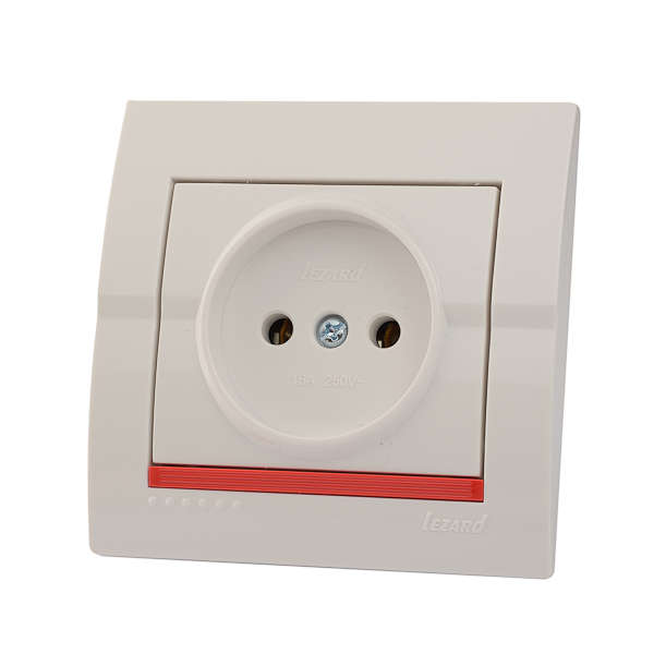 Розетка 1-м СП Дери 16А IP20 без заземл. керамика бел. LEZARD 702-0202-121