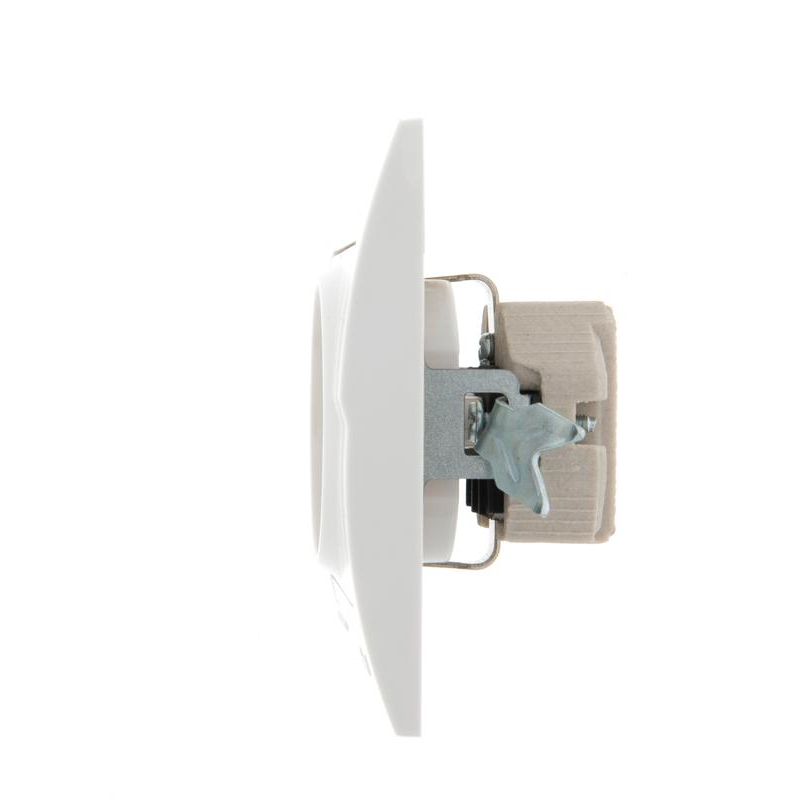 Розетка 1-м СП Дери 16А IP20 с заземл. керамика бел./бел. LEZARD 702-0202-122