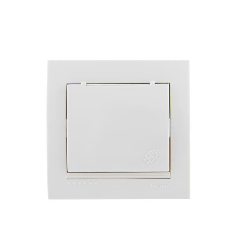 Розетка 1-м СП Дери 16А IP20 с заземл. с крышкой керамика бел./бел. LEZARD 702-0202-123