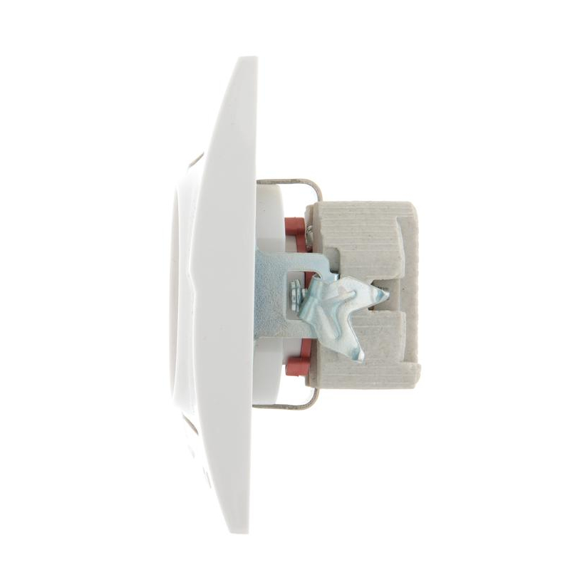 Розетка 1-м СП Дери 16А IP20 с заземл. защ. шторки керамика бел./бел. LEZARD 702-0202-124