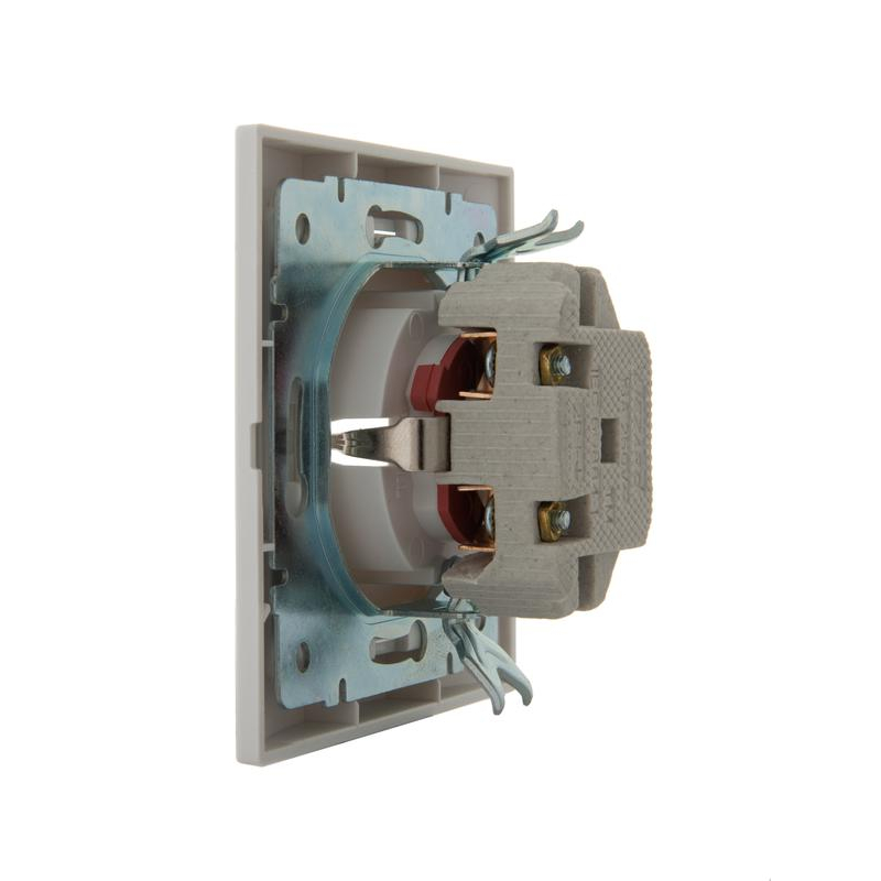 Розетка 1-м СП Дери 16А IP20 с заземл. защ. шторки керамика бел./бел. LEZARD 702-0202-124