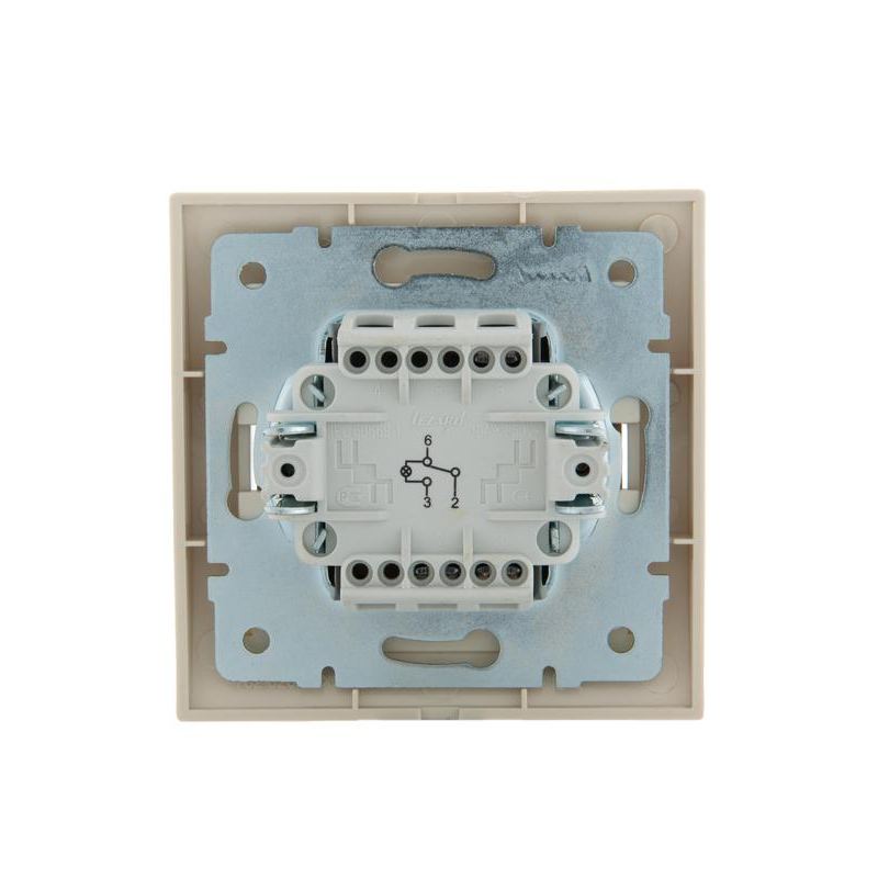 Выключатель проходной 1-кл. СП Дери 10А с подсветкой крем. LEZARD 702-0303-114