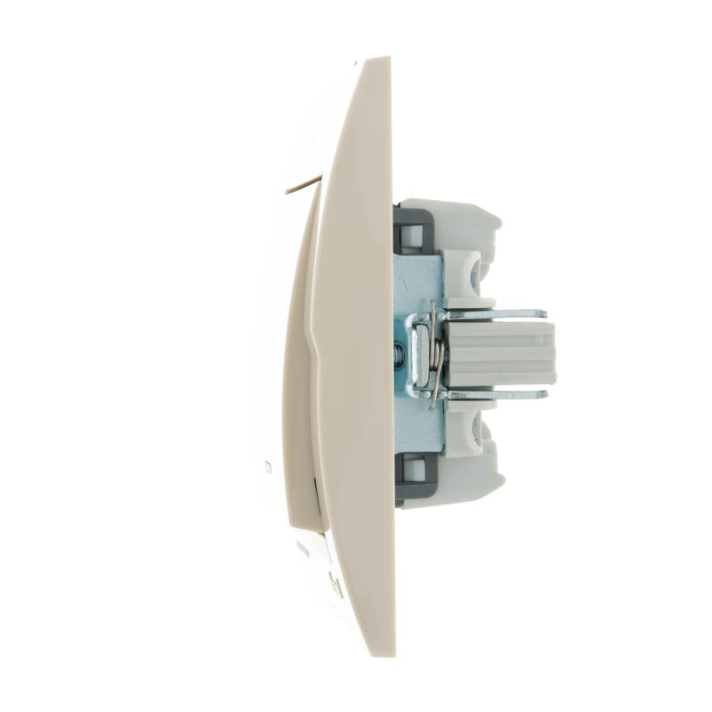 Выключатель проходной 1-кл. СП Дери 10А с подсветкой крем. LEZARD 702-0303-114