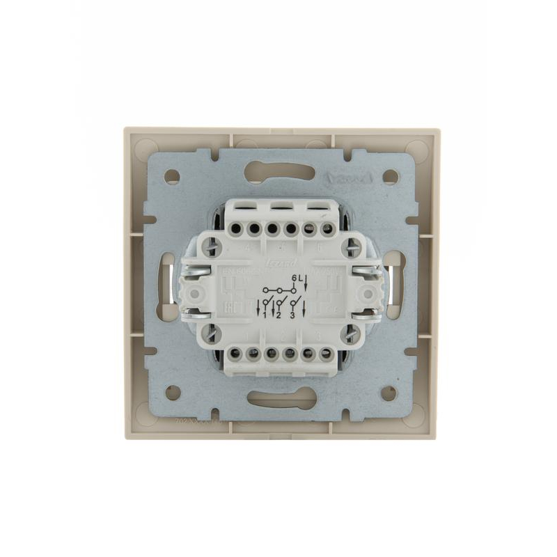 Выключатель 3-кл. СП Дери 10А крем. LEZARD 702-0303-109