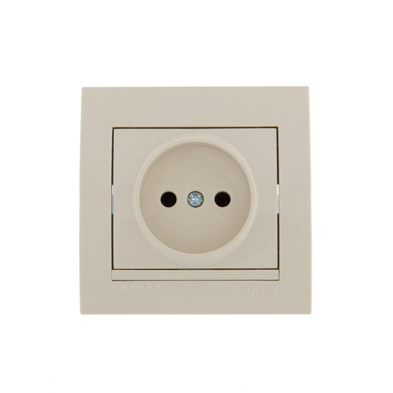 Розетка 1-м СП Дери 16А IP20 без заземл. керамика крем. LEZARD 702-0303-121
