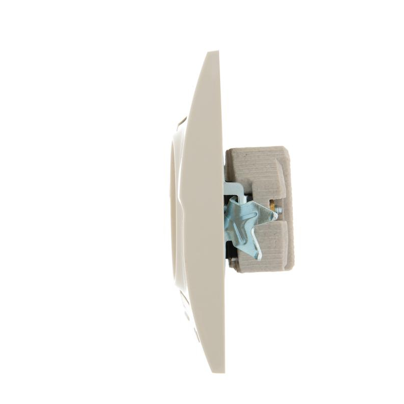 Розетка 1-м СП Дери 16А IP20 без заземл. керамика крем. LEZARD 702-0303-121