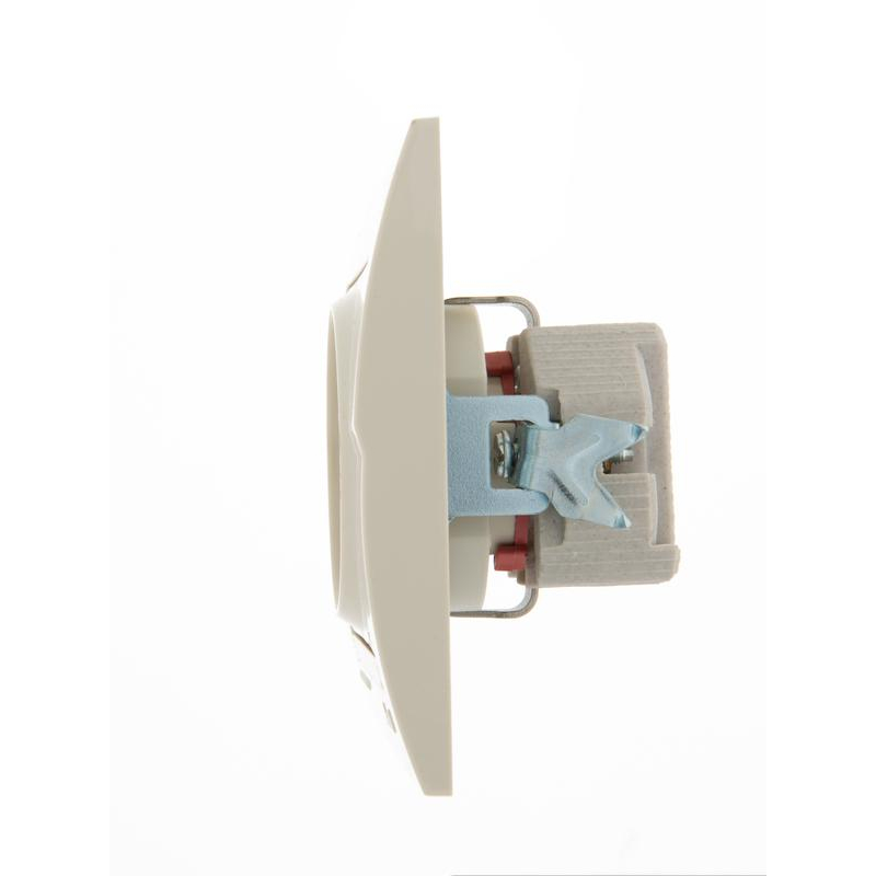 Розетка 1-м СП Дери 16А IP20 с заземл. защ. шторки керамика крем. LEZARD 702-0303-124