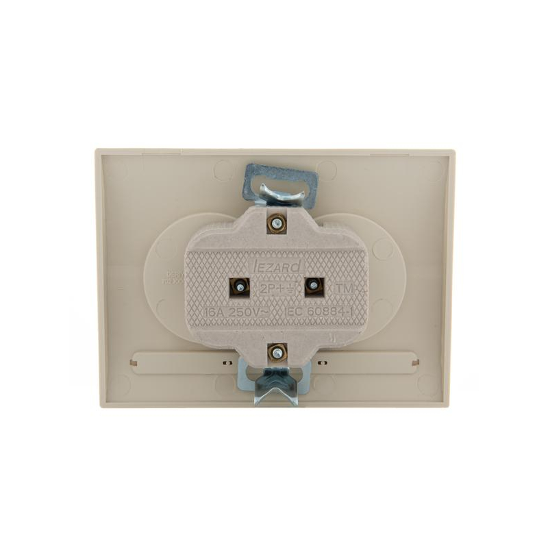 Розетка 2-м СП Дери 16А IP20 без заземл. керамика крем. LEZARD 702-0303-128