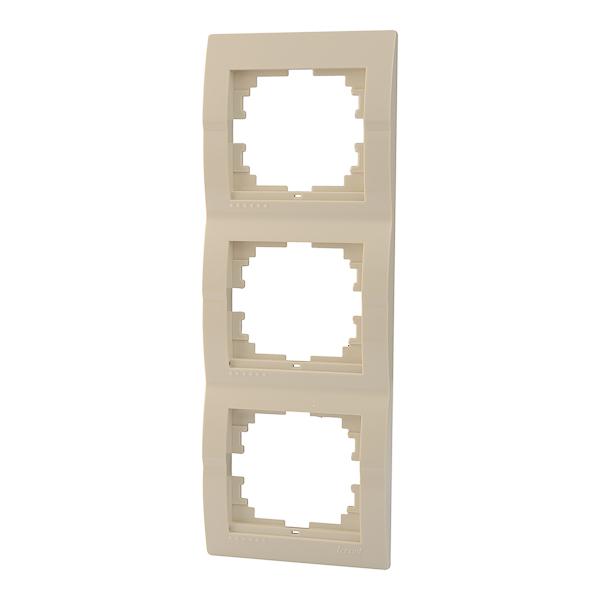 Рамка 3-м Дери верт. крем. LEZARD 702-0300-153