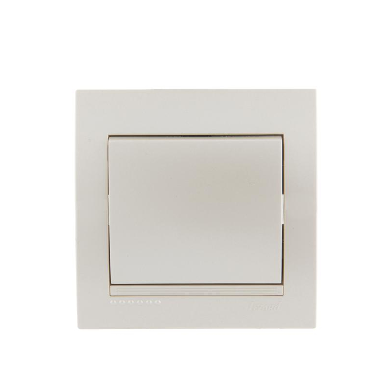 Выключатель 1-кл. СП Дери 10А жемчуж./бел. метал. LEZARD 702-3030-100