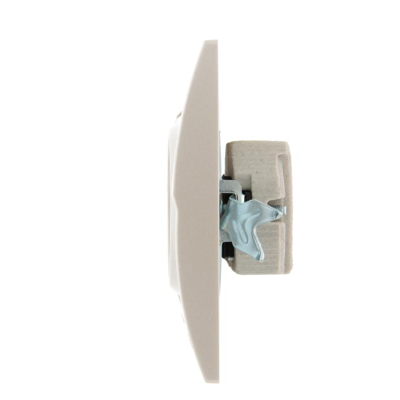 Розетка 1-м СП Дери 16А IP20 без заземл. керамика жемчуж./бел. метал. LEZARD 702-3030-121