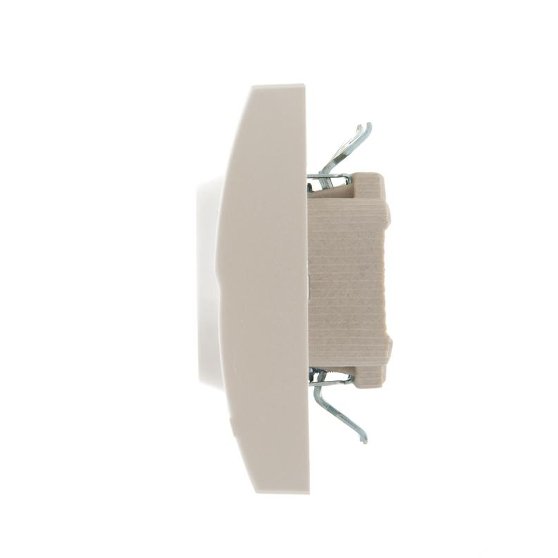 Розетка 2-м СП Дери 16А IP20 с заземл. керамика жемчуж./бел. метал. LEZARD 702-3030-127