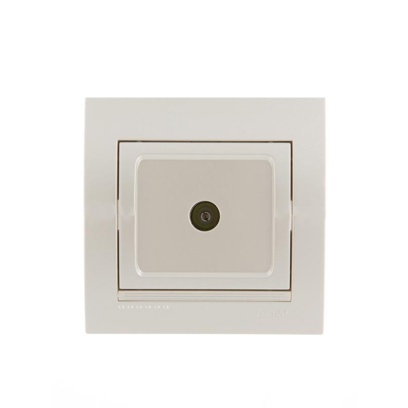 Розетка оконечная TV СП Дери 16А IP20 жемчуж./бел. метал. LEZARD 702-3030-130