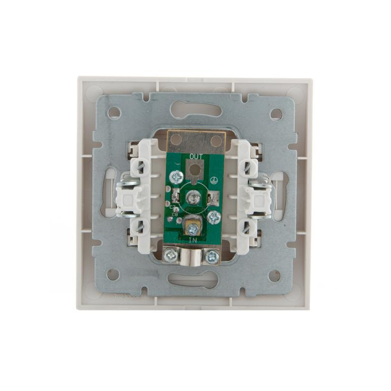 Розетка оконечная TV СП Дери 16А IP20 жемчуж./бел. метал. LEZARD 702-3030-130