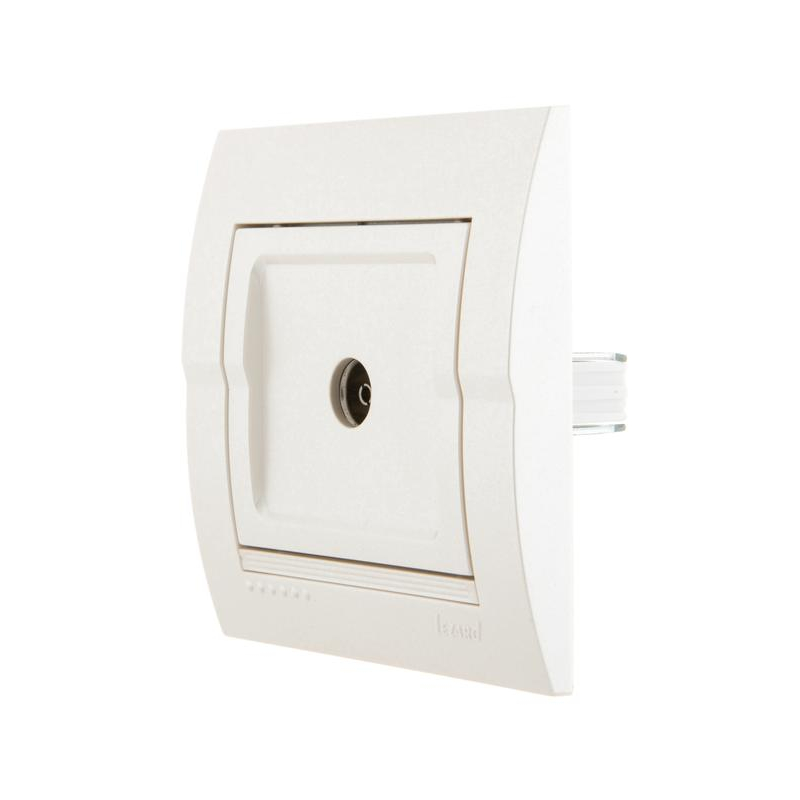 Розетка оконечная TV СП Дери 16А IP20 жемчуж./бел. метал. LEZARD 702-3030-130