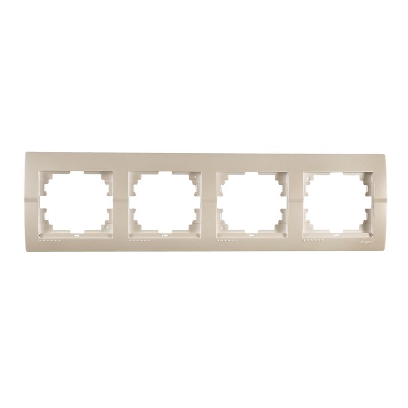 Рамка 4-м Дери горизонт. жемчуж./бел. метал. LEZARD 702-3000-149