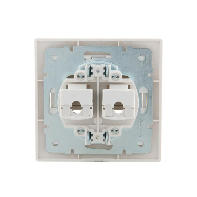 Розетка компьютерная RJ45 2-м СП Мира 16А IP20 со вставкой жемчуж./бел. перламутр. LEZARD 701-3030-141