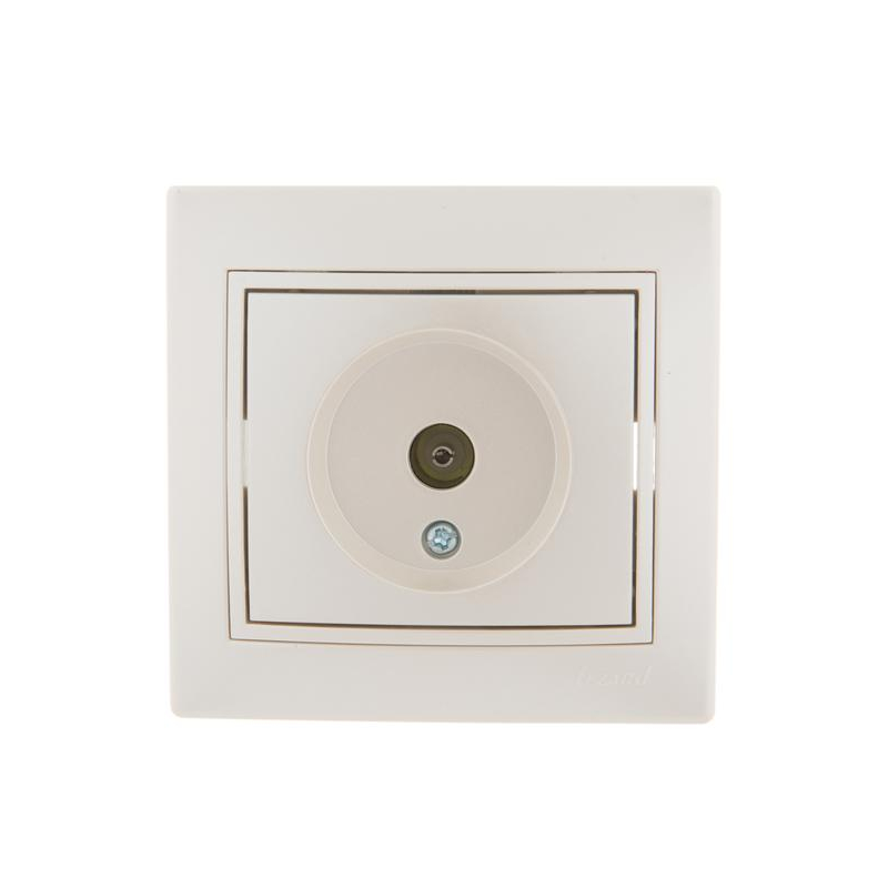 Розетка оконечная TV СП Мира 16А IP20 со вставкой жемчуж./бел. перламутр. LEZARD 701-3030-130