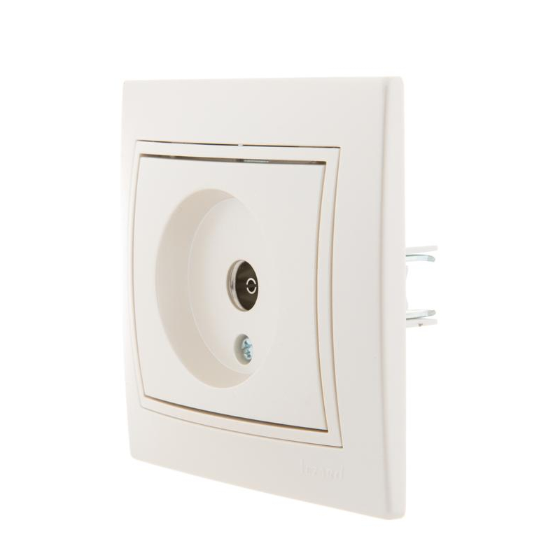 Розетка оконечная TV СП Мира 16А IP20 со вставкой жемчуж./бел. перламутр. LEZARD 701-3030-130