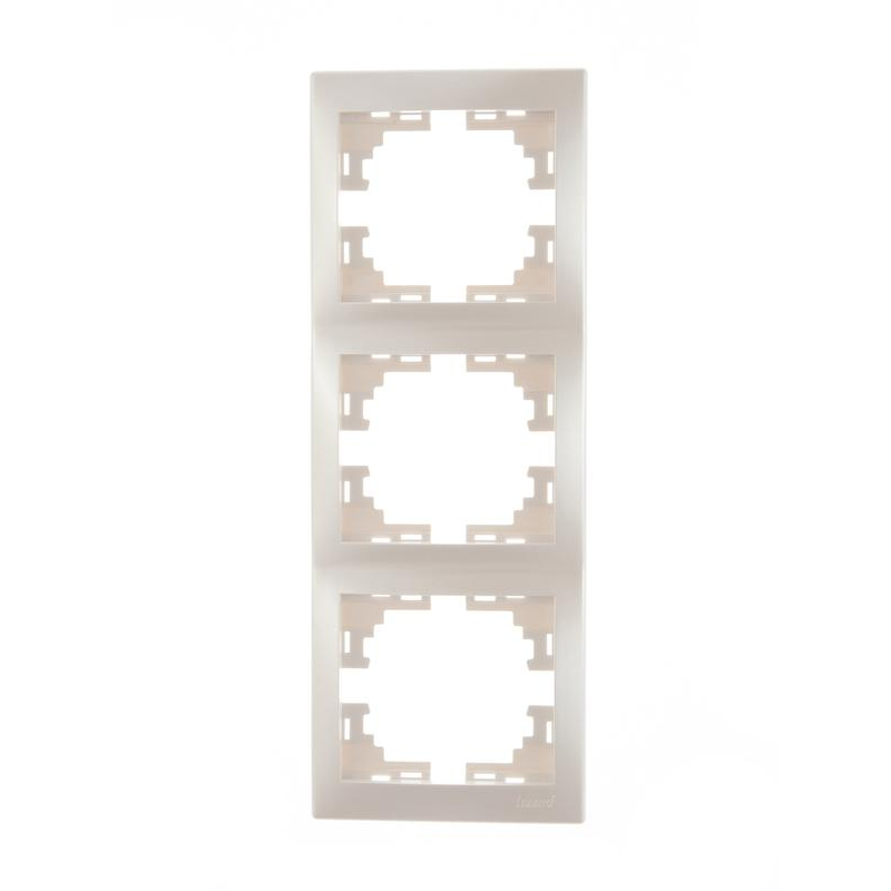 Рамка 3-м Мира верт. жемчуж./бел. перламутр LEZARD 701-3000-153