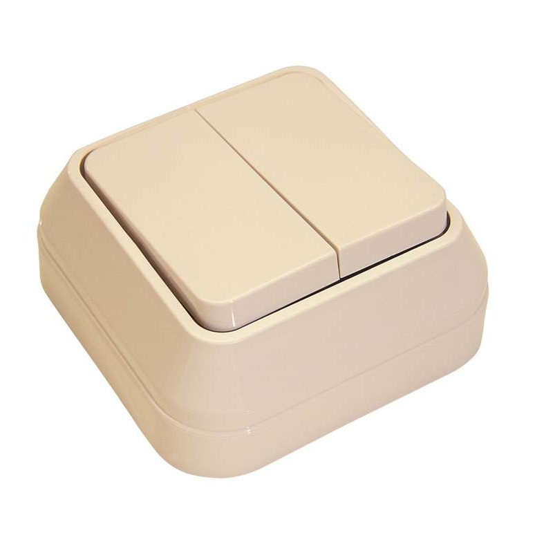 Выключатель 2-кл. ОП 10А IP20 крем. Makel 45203 Выключатель 2-кл. ОП 10А IP20 крем. Makel 45203