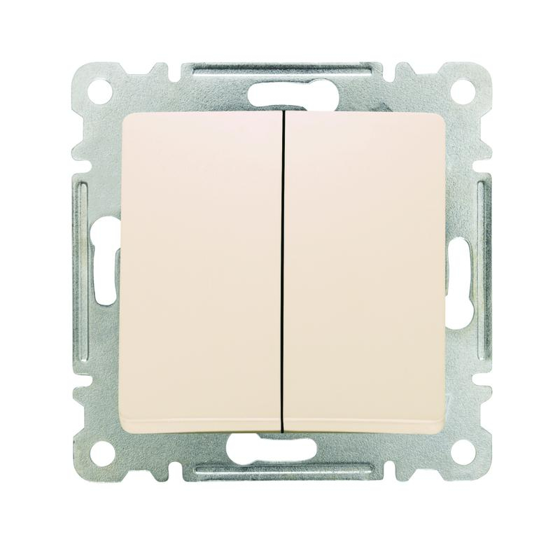 Механизм выключателя 2-кл. СП Lillium IP20 крем. Makel 30010003