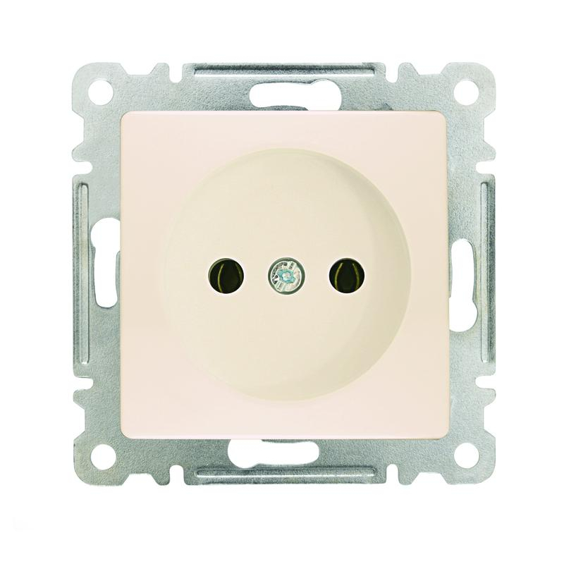 Механизм розетки 1-м СП Lillium 10А без заземл. крем. Makel 30010022