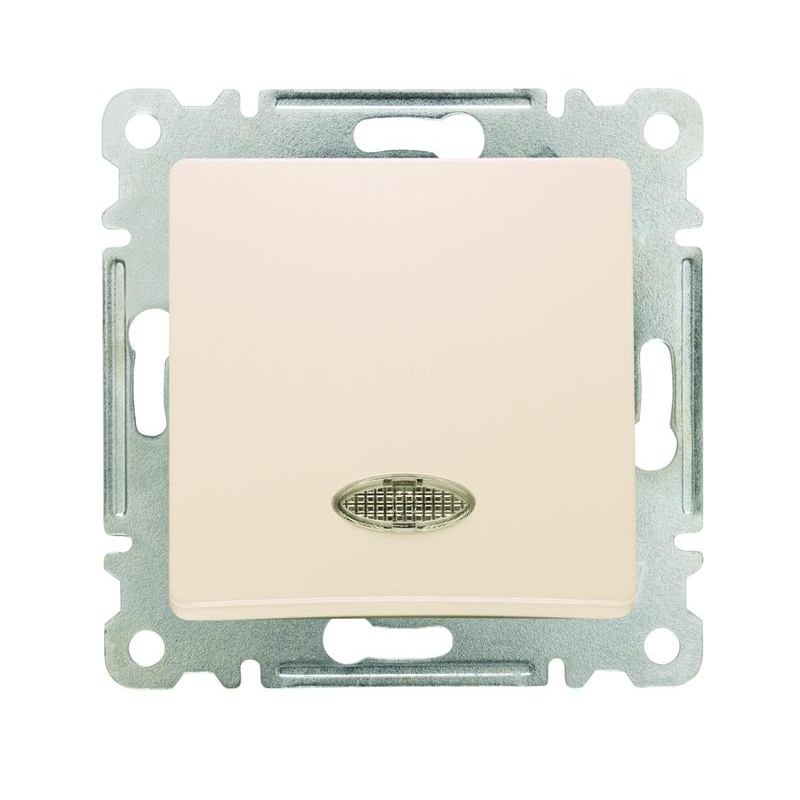 Механизм выключателя 1-кл. СП Lillium IP20 с подсветкой крем. Makel 30010021