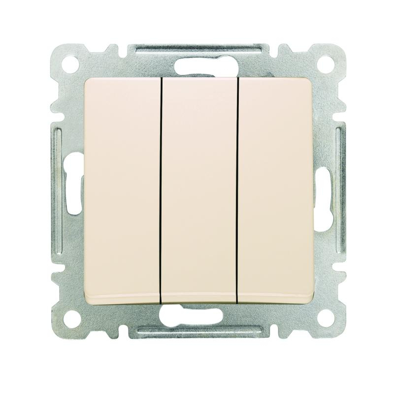 Механизм выключателя 3-кл. СП Lillium IP20 крем. Makel 30010091