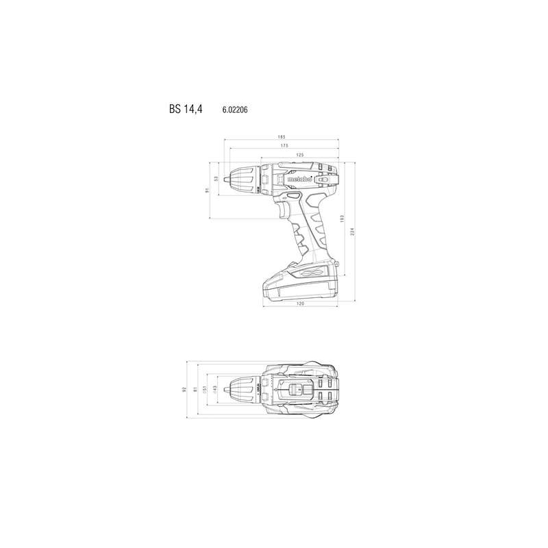 Винтоверт аккумуляторный BS 14.4 2х2.0Ач Li-Ion 10мм кейс Metabo 602206530