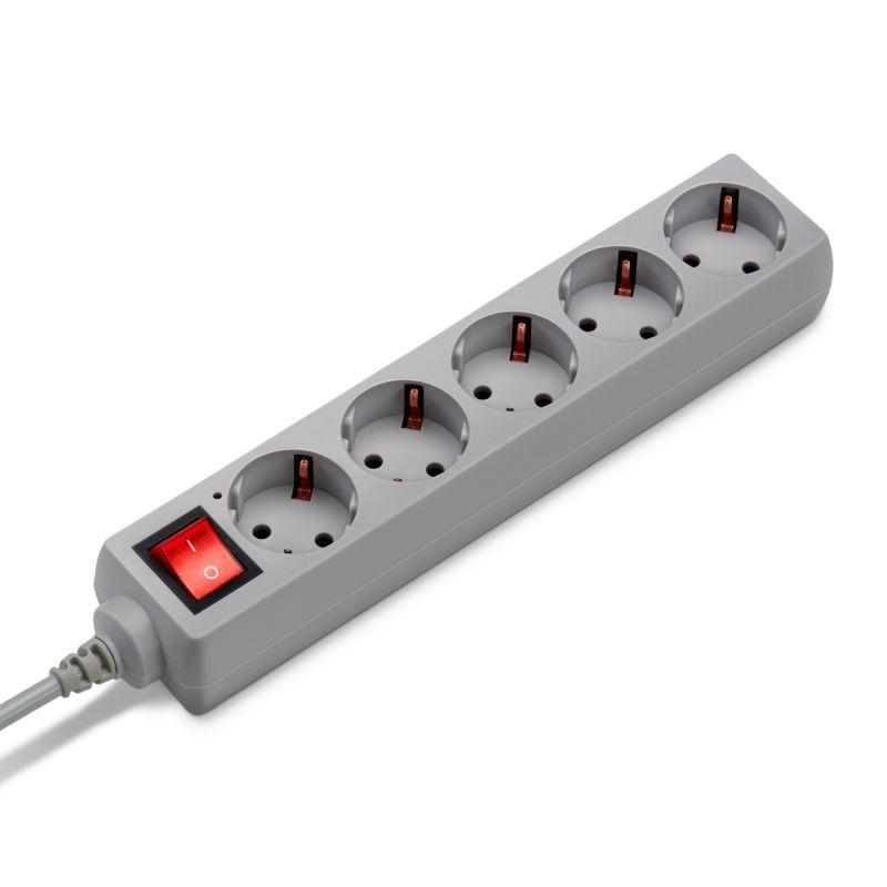 Удлинитель с сетевым фильтром 5х3м с заземл. 7А IP20 500SL-3-G CCA 2200Вт сер. BURO 354124