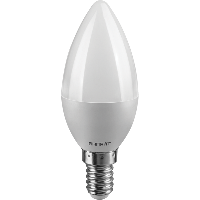 Лампа светодиодная 71 632 OLL-C37-8-230-2.7K-E14-FR 8Вт свеча 2700К тепл. бел. E14 560лм 176-264В ОНЛАЙТ 71632