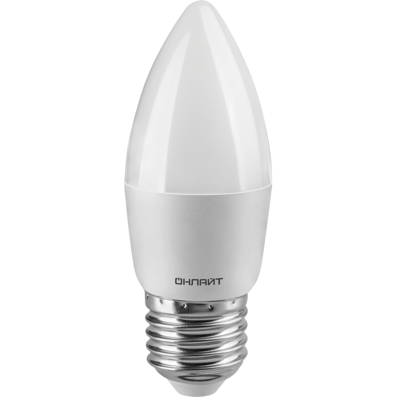 Лампа светодиодная 71 634 OLL-C37-8-230-2.7K-E27-FR 8Вт свеча 2700К тепл. бел. E27 560лм 176-264В ОНЛАЙТ 71634