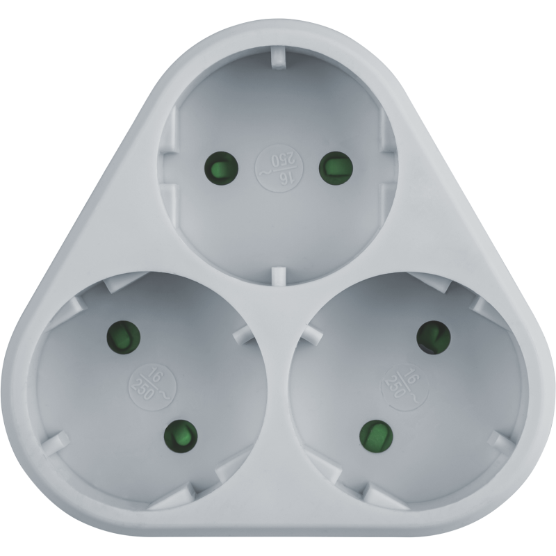 Разветвитель 3 гнезда без заземл. 94 694 NAD-S-3X-WH (треугольник) Navigator 94694