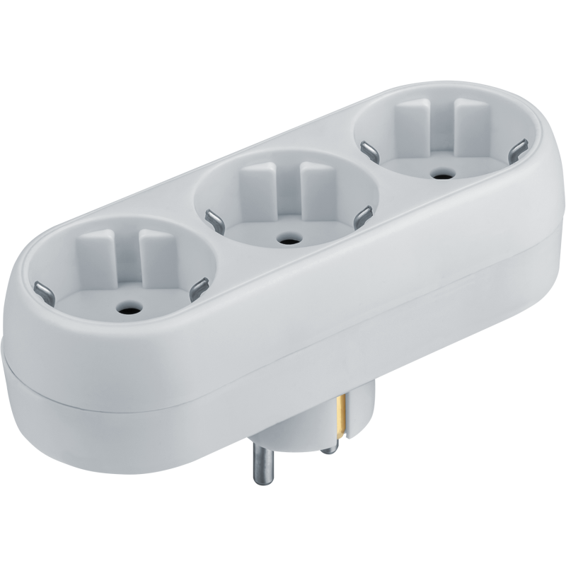 Разветвитель 3 гнезда с заземл. 94 672 NAD-L-3E-WH (в ряд) Navigator 94672