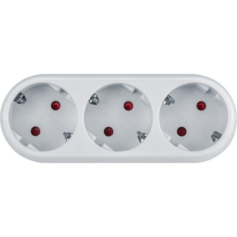 Разветвитель 3 гнезда с заземл. 94 672 NAD-L-3E-WH (в ряд) Navigator 94672