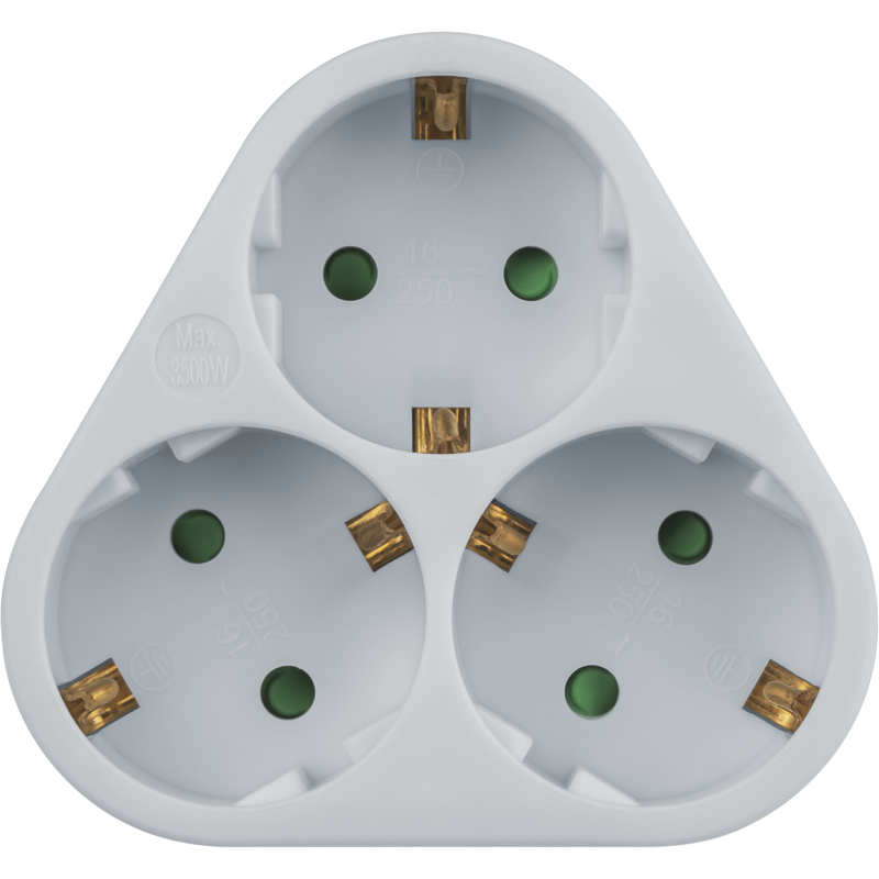 Разветвитель 3 гнезда с заземл. 94 693 NAD-S-3E-WH (треугольник) Navigator 94693