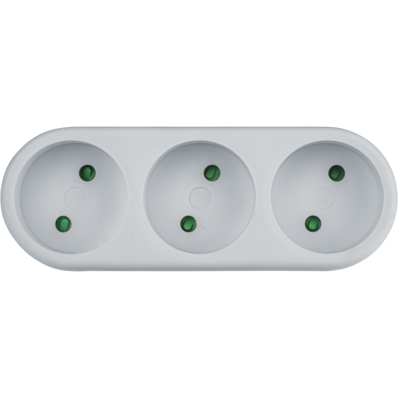 Разветвитель 3 гнезда без заземл. 94 697 NAD-L-3X-WH (в ряд) Navigator 94697